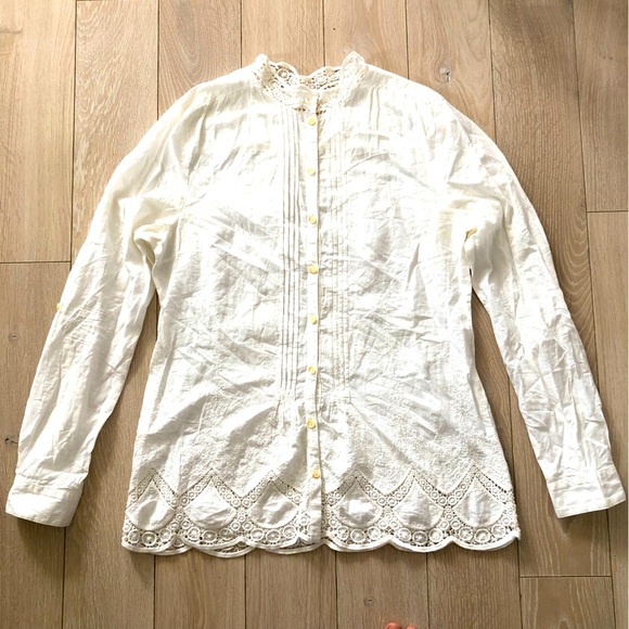 Anthropologie Isabella Sinclair Brimfield Lace Long Sleeve Top Size S - Picture 2 of 15